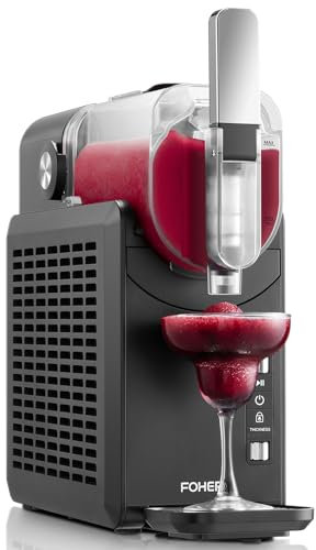 2L Slush Maschine für zu Hause, 5-in-1 Slushie Maschine mit 5 Einstellungen für Slush, Cocktail, Frappé, Milchshake, Wein, Kommerziell Eiswürfelmaschine, Quickfreeze-Technology, 24 Stunden
