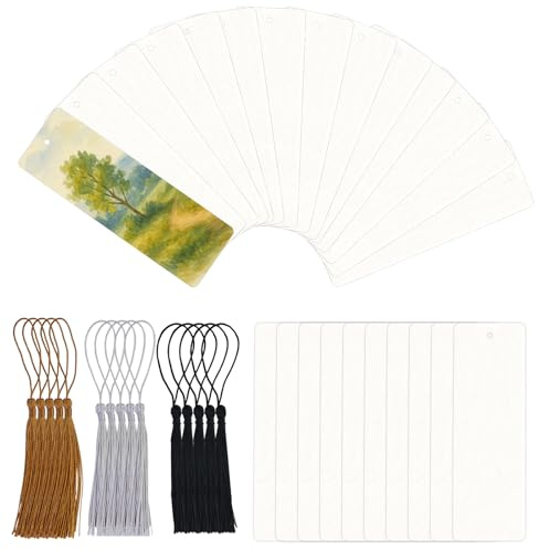 Aquarellpapier, 75 Stück Blanko Aquarell Papier & 75 Stück Quasten, Aquarellblock NaturweißEs Watercolor Paper, für Wasserfarben, Malerei, DIY, Lesezeichen Basteln