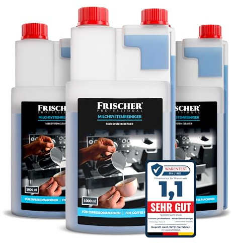 Frischer professional Milchsystemreiniger 3000 ml für Kaffeevollautomaten, Milchaufschäumer, entfernt Milchrückstände, Ablagerungen in Espressomaschinen aller Hersteller