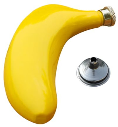 Flachmann für Likör, Bananen-Frucht-Form, Wein-Set, klare Bügelverschluss-Flaschen zum Bierbrauen, Edelstahl, kreative Getränkebehälter, tragbare Taschenflasche für Rum, Whiskey, Brandy, Wodka