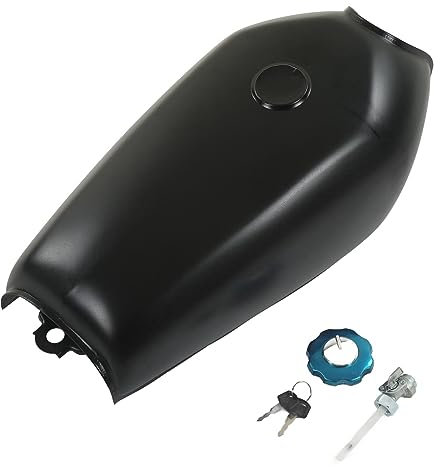 Klanata Réservoir d'essence pour Moto, 2,4 gallons, 9 L, Peinture photopolymérisable, Remplacement pour CG125 (Noir Mat)