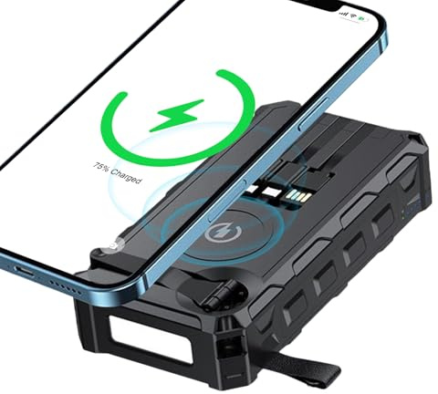 20000MAh Large Capacity Mobile Battery Charger with Built-In Cable Fast Charging Mobile External Battery