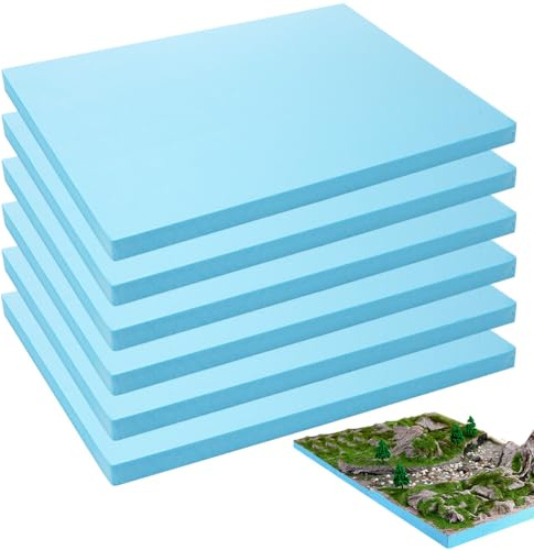 Tutamaz 6 placas de espuma, placas de espuma de 30 x 20 x 2 cm, placas de poliestireno para bricolaje, placas de espuma, espuma rígida, placa de espuma en miniatura para manualidades, manualidades