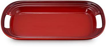 Le Creuset Stoneware Serving Platter, 14 in., Cerise
