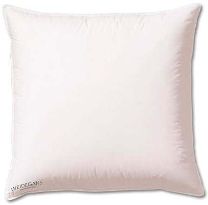 Kauffmann Sanders Weidegans Limited Edition Daunenkissen 80x80 cm – 100% weiße Neue Gänsedaunen & Gänsefedern, Klasse 1 – Mako-Batist Bezug 100% Baumwolle, weich & komfortabel