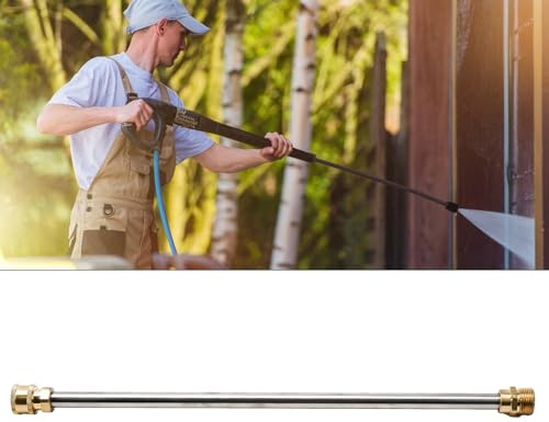Baguette de nettoyeur haute pression en acier inoxydable de 40 cm, rallonge de lance électrique de 4000 PSI avec filetage M22 et connexion rapide de 6,35 mm, compatible avec les nettoyeurs haute