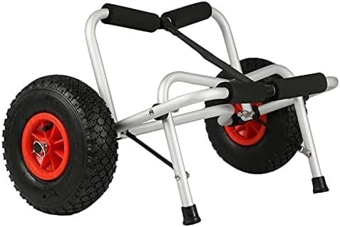 BREEZENEST Foldable Kayak Trolley Cart, 100kg Heavy Duty Aluminium | Kayak Carrier with Pneumatic Tyres, Canoe Boat Transport Trolley, Universal Kayak Hardware Transport Cart