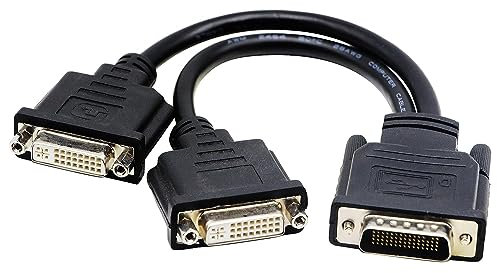 zdyCGTime DMS-59 to DVI Splitter Cable Connector For Dual Monitor Setups or as a DVI Adapter Y Cord Dongle-10inch