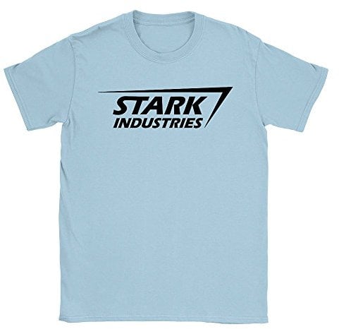 Stark Industries Mens T-Shirt Small Light Blue Iron Man Cool Funny Gift
