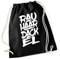 siviwonder Turnbeutel - RAUHAARDACKEL Dackel Teckel Wiener Sau Jagd Rauhhaardackel - FONT Schrift Baumwoll Tasche Beutel schwarz