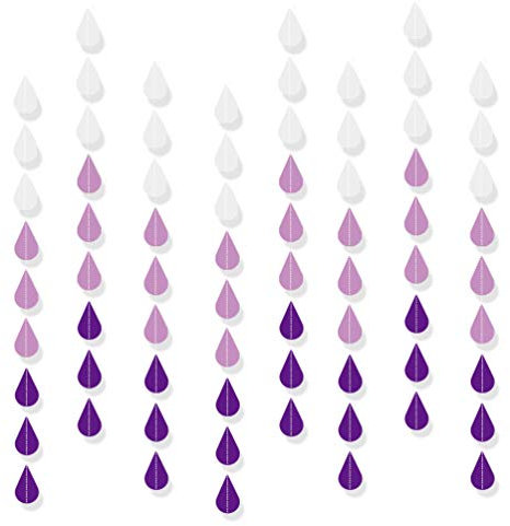 Regentropfen-Girlanden aus Papier, Party-Banner, Babyparty, Hochzeit, Geburtstag, Party, Dekoration, Violett