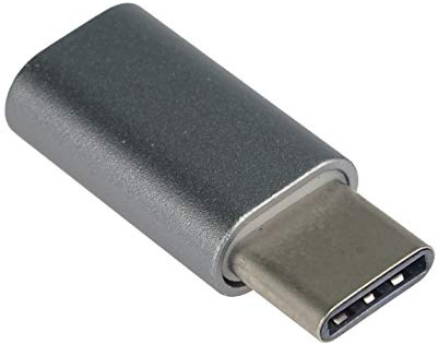 PremiumCord USB-C Adapter M/F, USB Typ C Stecker auf USB Typ Micro Buchse, HighSpeed 480 Mbit/s, Aluminium, Farbe Grau