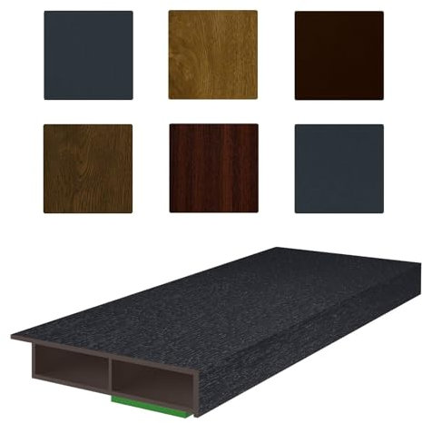 NOBILY Fenster/PVC Deckleiste Flachleiste Fensterleiste 40mm Breite x 7mm Höhe mit Überstand für Wandabschluss inkl. Schaumklebeband farbig - Länge 1950mm - Farbe Anthrazitgrau glatt
