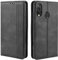 HualuBro Handyhülle für ZTE Blade V10 Vita Hülle, Retro Leder Brieftasche Tasche Schutzhülle Handytasche LederHülle Flip Case Cover für ZTE Blade V10 Vita 2019 - Schwarz