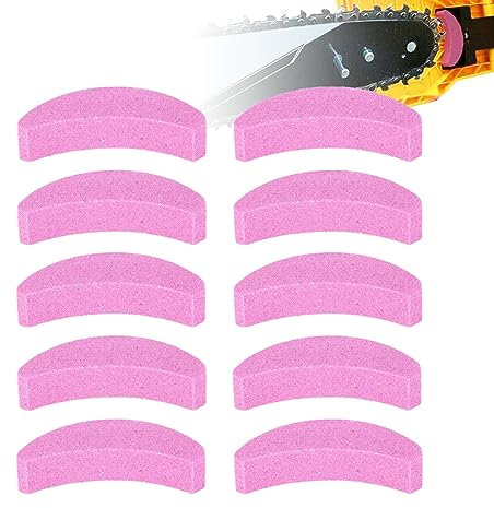 HEEPDD 10Pcs Chainsaw Sharpener Stones, Woodworking Chainsaw Teeth Chain Saw Sharpening Stones for Loggers Lawn Mowers Chainsaws