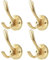 ZUONAI Garderobenhaken Modern Kleiderhaken Schwerlast Garderobe Haken Jacken Haken Wand Handtuchhaken Doppelt für Küche Bad Kleiderschrank (4 Stück, Gold)