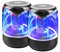 WE Pack 2 Enceintes sans Fil Portable Bluetooth 5.0 Radio FM Batterie 1000mAh Lecteur Carte Micro SD Lumineux LED Synchronisation Double Ecoute Noir