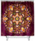 Mandala Duschvorhang Wasserdicht, Chickw1 Waschbar Badewanne Vorhang aus Polyester, Bad Vorhang mit 12 Duschvorhangringen, Duschvorhänge für Badezimmer Decor (Pflaumenfarbe,180x180cm)