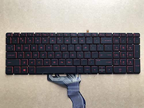 CAIBING Tastiera Portatile avanzata Compatibile con Omen 17-W000 17-W018CA 17-W033DX 17-W047NR 17-W262CL Tastiera retroilluminata USA Carattere Rosso Semplice e Facile da Usare