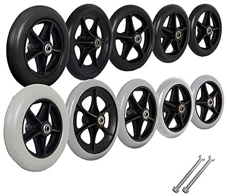 Soluti 6 Zoll /7 Zoll /8 Zoll Ersatzräder Walker Räder, Ersatz Vorder Räder Für Rollatoren, Geeignet Für Behinderte Fahrzeuge, Rollatoren, Walker, rutschfest/Verschleißfest, Black