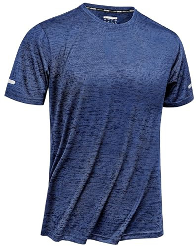 TACVASEN Herren Atmungsaktiv Laufshirts Sommer Sportshirt Basic T Shirts Schnell Trocknend Activewear-T-Shirts, Königsblau, L