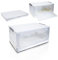 SIC Caja de Almacenamiento Plegable Transparente con Puerta Frontal, Cajas de Almacenamiento de Plástico, Organizador Maletero de Coche, Armarios, Hogar, Despensa(42 x 28 x 21 CM, Blanco)