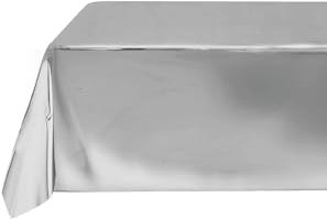 FIESTAS GUIRCA | Metallic Silber Tischdecke (137x274 cm) - Tischdekoration für Abschlussfeiern - Ideal für Sommerfeiern und Events - Silber