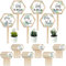 Pflanzenstecker Baby in Bloom, für Babypartys, Pflanzenstecker aus Holz, für Sukkulenten, Topfblumen, 48 Stück