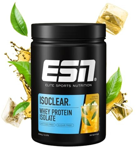 ESN ISOCLEAR Whey Isolate Protein Pulver, Green Tea Honey, 908 g, Proteinlimo mit fruchtig leckerem Geschmack, clear Whey - made in Germany