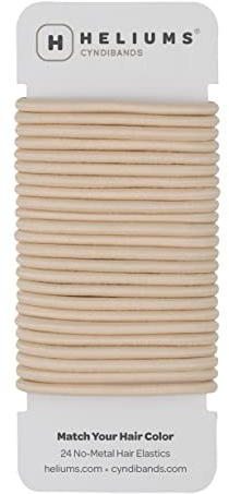 Cyndibands Hair Bands - Beige Blonde - 4mm x 4.5cm Elastic Hair Bobbles - Non-Snag Fabric Hair Ties – Match Your Hair Color Ponytail Holders - 24-Pack