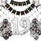 Kiwochy Luftballon 19. Geburtstag Dekoration - Black and Silber Party Deko für Junge und Mädchen - Geschenk 19 Jahre