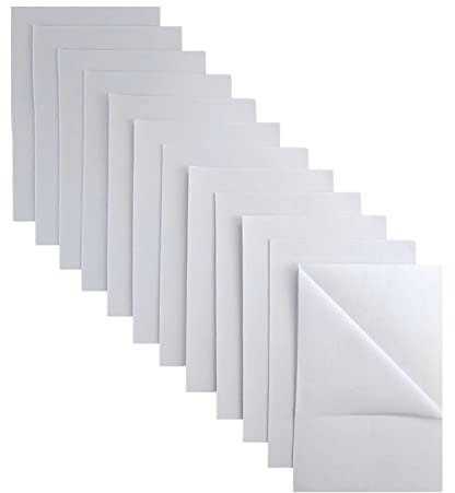 Jtnohx Filz Selbstklebend, 11 Stück Filzkleber, 20x30cm Farbe Filzstoff zum Basteln, Selbstklebende Filzblätter für Schmuckkästchen (Weiß)