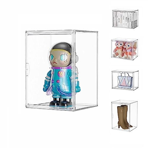 Siyecioa Acryl Vitrine Schaukasten Transparent, Plexiglas Vitrine mit Tür Für Action Figuren Spielzeug, Figuren, Modellautos, MiniFiguren, Sammelfiguren (36×27×27cm)