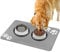 Dricar Dog Food Mat, Pet Feeding Mat 40 * 60cm, Non Slip Super Water Absorbent Quick Dry Pet Food Feeding Bowl Mat, Easy to Clean Dogs Cats Feeding Mats for Floors (Light Grey)