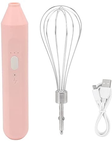 TOPINCN Sbattitore Manuale Elettrico Sbattitore Portatile Ricaricabile Set Frullino per Le Uova Robot da Cucina Portatile Senza Fili Frusta Elettrica Ricaricabile USB per Cottura al Forno (Rosa)