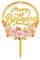 LJFEA Torteneinleger aus Acryl, rosa Garten (rund), Tortendekoration, Dessertdekoration, Geburtstagsparty Dekoration