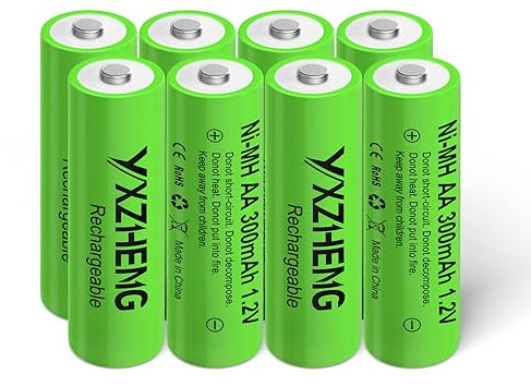 yxzheng 8Pcs AA Battery 1.2v Rechargeable NI-MH 300mAh for Outside Solar Lawn Light (8AA)