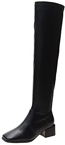 Stivali con Pelo Donna Invernali Stivali con Tacco Traforati Stivali Estivi Donna Morbidi Traforati Stivali Gomma Donna Stivaletti da Donna Motociclista Ciabatte Donna estive casa Nero-6 37
