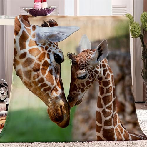 Kuscheldecke 150x200 Tiergiraffe Wohndecke Sofadecke Wolldecke Bettlaken Wärme und Isolierung Decke, Klimaanlage Decke für Wohn und Schlafräume