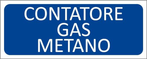 M-ITALY CARTELLO SEGNALETICO UNI - CONTATORE GAS METANO - Adesivo Extra Resistente, Pannello in Forex, Pannello In Alluminio (15x6, Adesivo)