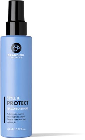 Branding Cosmetica Protector térmico orgánico sin aclarado. Tratamiento capilar termoprotector, efecto antiencrespamiento, repara las puntas abiertas. 150 ml