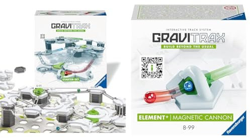 Ravensburger GraviTrax Starter-Set 22410 - Kugelbahn Starter-Set & GraviTrax Element Magnetic Cannon 22413 - Kugelbahn Erweiterung