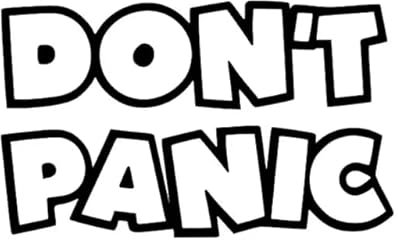 16.7cmx10cm DON'T PANIC HITCHHIKERS GUIDE Mode AutoAufkleber Balck sliver Vinyl Motorrad Fahrrad Dreirad Kühlschrank Toilette Spielzimmer Küche Aufkleber Dekoration Aufkleber