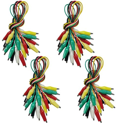 40 Stück Krokodilklemmen mit Kabel, Isolierte Doppelendige Messleitung für Labor, Elektrische Testarbeit