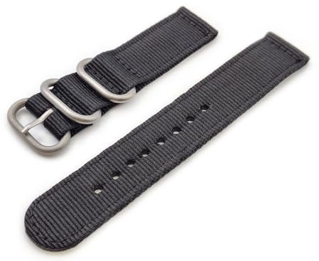 Zulu Armband 2 Stück Nylon G10 ONE MORE STRAP mit satinierter Schnalle aus Edelstahl Militär Survivor Uhr 18 mm 20 mm 22 mm 24 mm Schwarz Grau 007 Grün Beige Blau Aorange, schwarz, 24mm, Armband