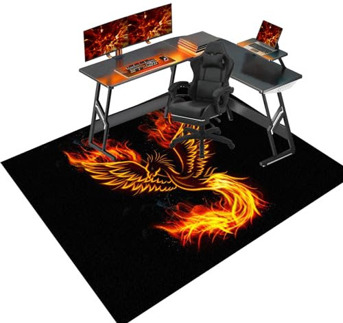 Tapis de Chaise Gaming, Tapis de Protection de Sol pour Bureau à Domicile, Tapis de Chaise de Bureau pour Ordinateur, Tapis de Sol pour Fauteuil pour Sols Durs, Stratifié et Carrelage 70 x 100 cm