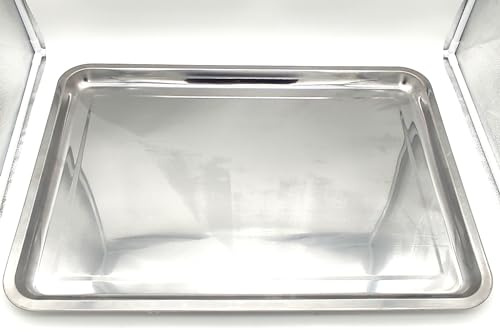 Large Stainless Steel Oven/Dough Baking Tray/Tray-Roasting Dish-Oven Tray-Sheet PAN-Oven Dish (60cm x 40cm x 2cm, Silver)