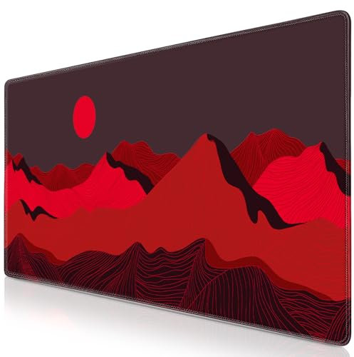 Abetcabe Gaming Mouse Pad, Large Mouse Mat XXL 35.4×15.7 inch, Golden Mountain Extended Mousepad with Non-Slip Rubber Water-Resistant surface for Home Office Gaming Room