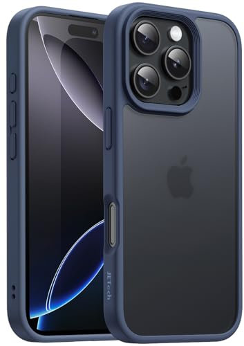 JETech Matte Case for iPhone 16 Pro 6.3-Inch, Shockproof Military Grade Drop Protection, Frosted Translucent Back Phone Cover, Anti-Fingerprint (Storm Blue)