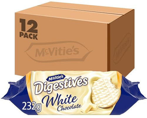 McVitie's Classic Traditional Biscuits DIgestives, Hobnobs (White Chocolate Digestives (Pack of 12 x 232g))